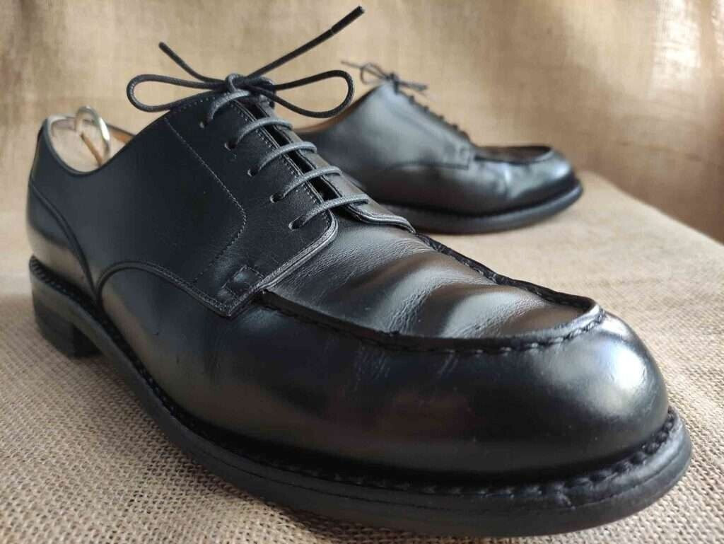J.M. WESTON 641 Men's Black Leather Golf Derby Shoes Size UK J.M. WESTON 641 Men's Black Leather Golf Derby Shoes Size UK