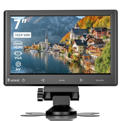 Eyoyo 7 Inch Small HDMI Monitor 1024x600 LCD Screen Display HMDI AV VGA BNC USB