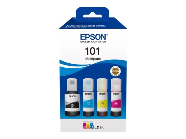 Epson 101 / T03V6 / C13T03V64A Tinten Sparset Schwarz, Cyan, Magenta, Gelb (4 St-image