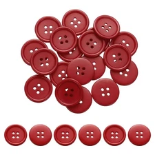 50Pcs 40L 25mm 1" 4-Hole Resin Sewing Buttons for Crafts Sewing, Red