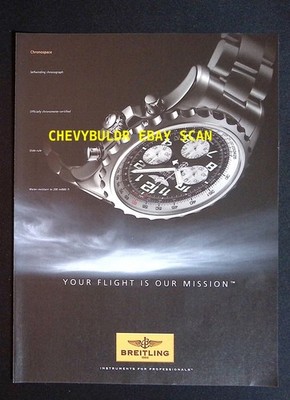2013 Breitling Chronospace Watch Ad ''Your Flight Is Our Mission''