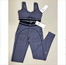 AIo Yoga Sports Clothes Yoga Vest Leggings Set Womens Gym Wear Size XS-XL