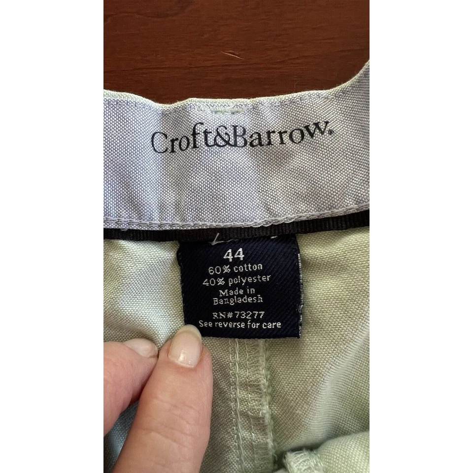 Мужские шорты-чино Croft & Barrow размер 44 зеленые на молнии с передними карманами и карманами для гольфа - Изображение 3 из 4