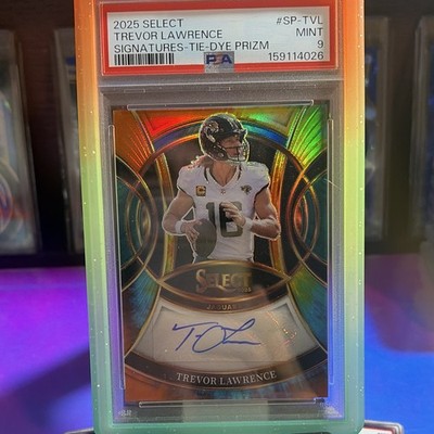 Panini 2025 Select Signatures Trevor Lawrence Tie-Dye Prizm /25 PSA 9 POP2