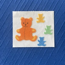 Vintage 1980’s Fuzzy teddy bear sticker set by Hambly Studios Rare, HTF!