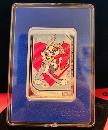 2026 Agoro Looney Tunes 1oz .999 Silver Bugs & Lola Bunny Sapphire Blue 14/30