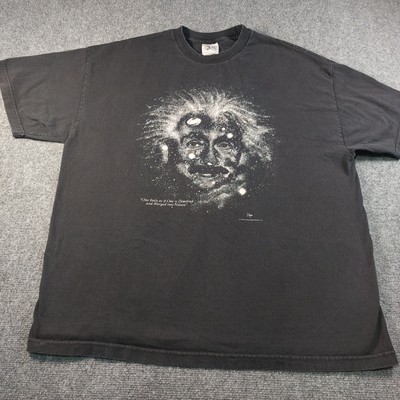 Vintage 90s Albert Einstein T-Shirt 2XL Galaxy Glow in the Dark Tee XXL