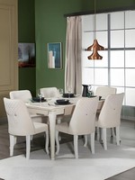 Esszimmer Garnitur Essgruppe Esstisch Tisch StüHle Holz Weiß 7Tlg
