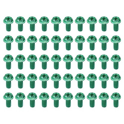 50pcs 8-32 x 5/16'' Ground Screws Green Electrical Grounding Screw Hex Phillips