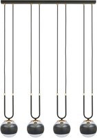 HäNgelampen 4X40W/E14 Schwarz Durchsichtig Modern IP20