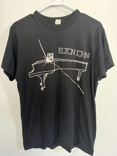 World Tour 86/87 ELTON JOHN Concert T-Shirt SCREEN 1980s vintage concert t-shirt, vintage, single stitch, B+ condition