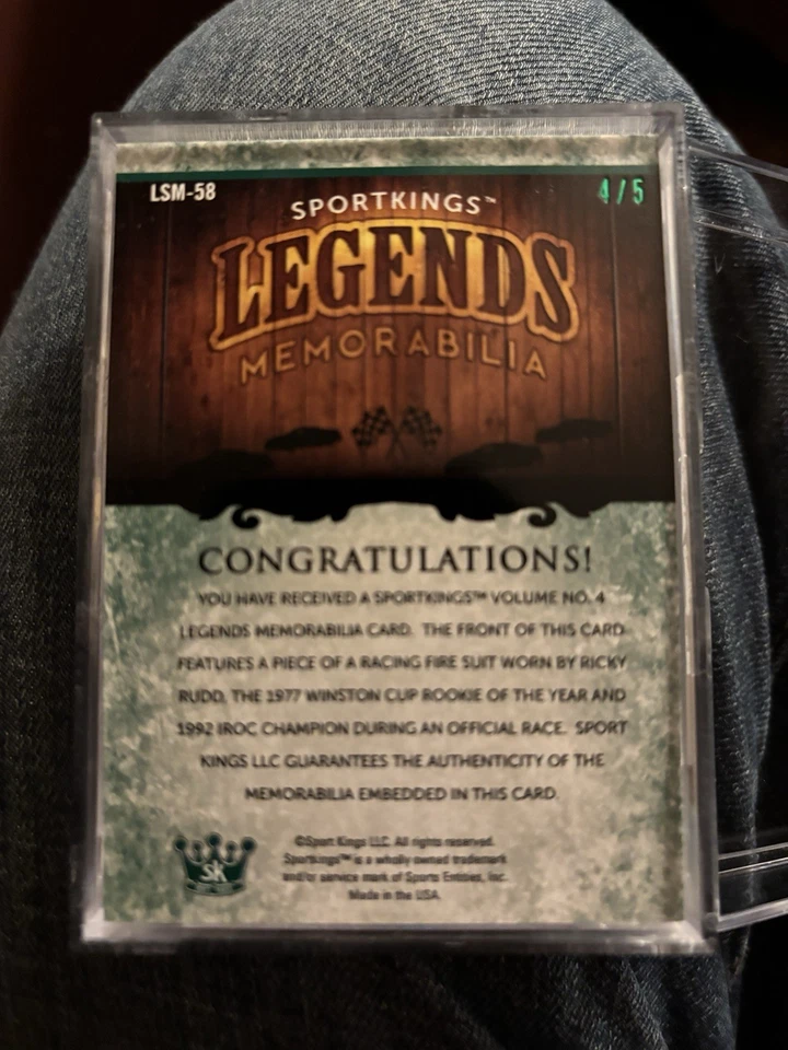 2023 Sportkings Volume 4 Ricky Rudd #4/5 Legends Race Worn Tide Patch - Image 2 of 2