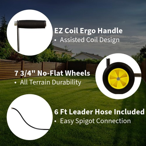 Garden Hose Reel Cart, Heavy Duty Hose Reel with Wheels, Outdoor Water Hose C... - Picture 8 of 9