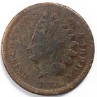 1872 Indian Head Penny Cent Good (G) Damage