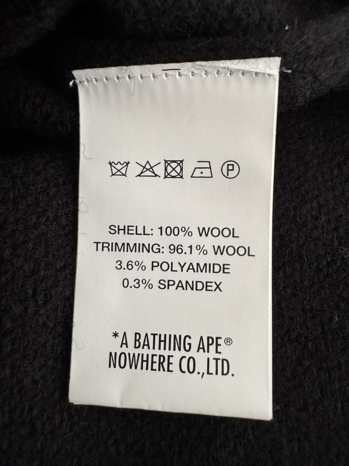 BAPY A Bathing Ape Wool Knit Sweater Dress Black Stitch Logo Sz S NWT thumbnail 5