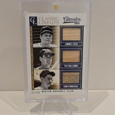 2014 Panini Classics Classic Lineups #83/99 Williams Foxx DiMaggio Red Sox MEM