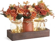 Mason Jar Lights Centerpiece Table Decorations for Dining Room Farmhouse C