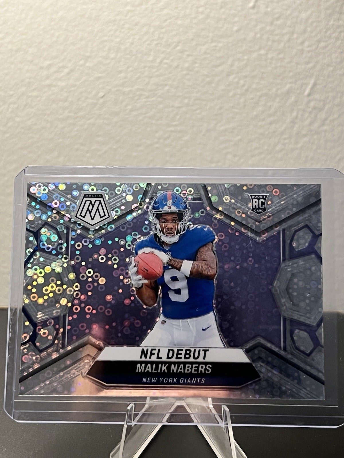 2024 Panini Mosaic - NFL Debut Malik Nabers #284 No Huddle Silver Mosaic Prizm