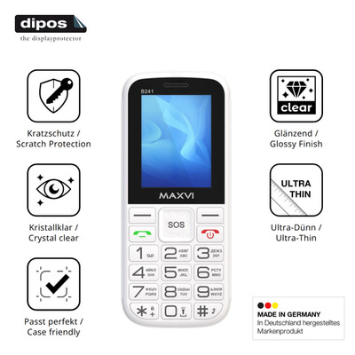 4x Schutzfolie klar für Maxvi B241 Displayschutzfolie Folie Display Schutz dipos