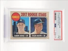 AARON JUDGE TYLER AUSTIN 2017 TOPPS HERITAGE ROOKIE DAMAGE RC PSA 9 Q6438