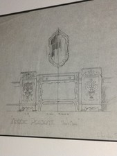 Charles Bradley Chatfield Grand Rapids Furniture Drawing RARE Signed Original