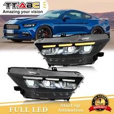 TT-ABC LED Headlights For 2015-2017 Ford Mustang DRL Front Head Lamp Sequential