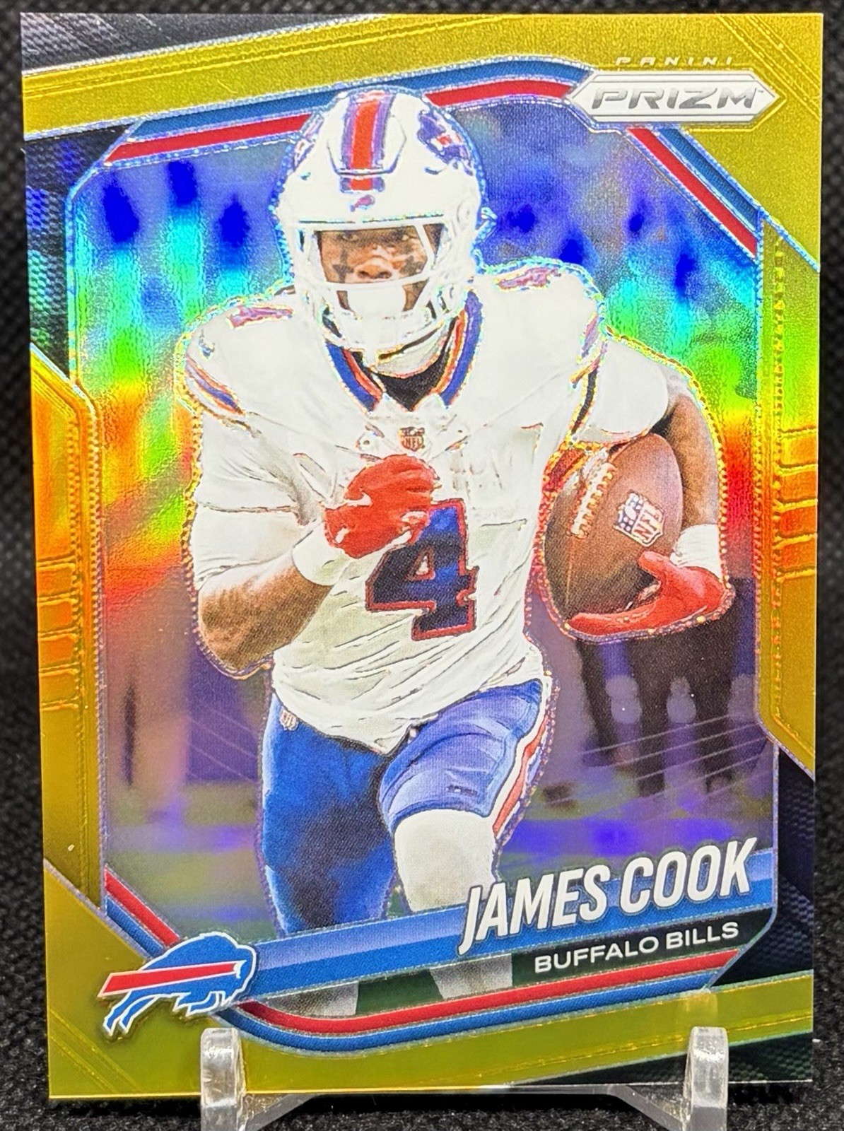 2025 Panini Prizm - James Cook #27 True Gold Prizm /10 Bills