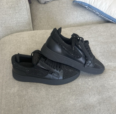 Giuseppe Zanotti Men's Black Low Top Lace-Up Athletic Sneakers, Standard Width