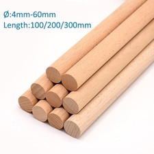 Wooden Dowel Rod 5,8,10-60mm Diameters Wood Doweling Length100/200/300mm