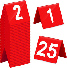 Table Numbers 1-25 Acrylic Double Side Numbered Table Tents Plastic Restaurant W