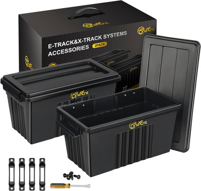 2 Pack E-Track Basket Storage Bin for E Track Accessories for Enclosed Trailer-