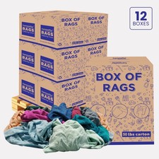 New Colored T-Shirt Knit Rags 600 LB Boxes - Bulk Industrial Cleaning Wipes