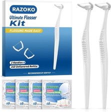 Reusable Dental Flosser Kit, Extra Strong Shred-Resistant Floss, for Hard to ...