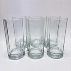 Set of 6 Vintage Anchor Hocking Essex Clear 10-Panel Flat Tumblers High Ball