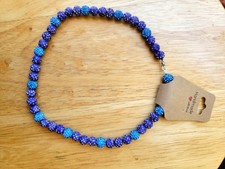 Iced Rhinestone Pave Disco Ball Baseball Softball Necklace Purple, Turquoise