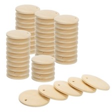 50Pcs Round Wooden Discs 25mm Log Unfinished Wood Circles with Holes