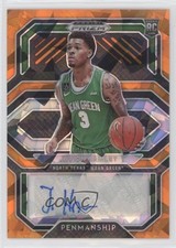 2021-22 Prizm Draft Picks College Penmanship Orange Ice Javion Hamlet Auto ix8