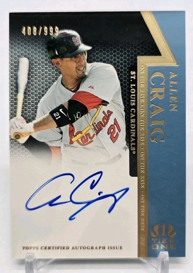 2011 Topps Tier One Allen Craig On The Rise automático/999 St Louis Cardinals #OR-ACR Foto 2 de 4