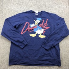 Disney Donald Duck Sweatshirt Mens Large Crewneck Cartoon Pullover Vintage Style