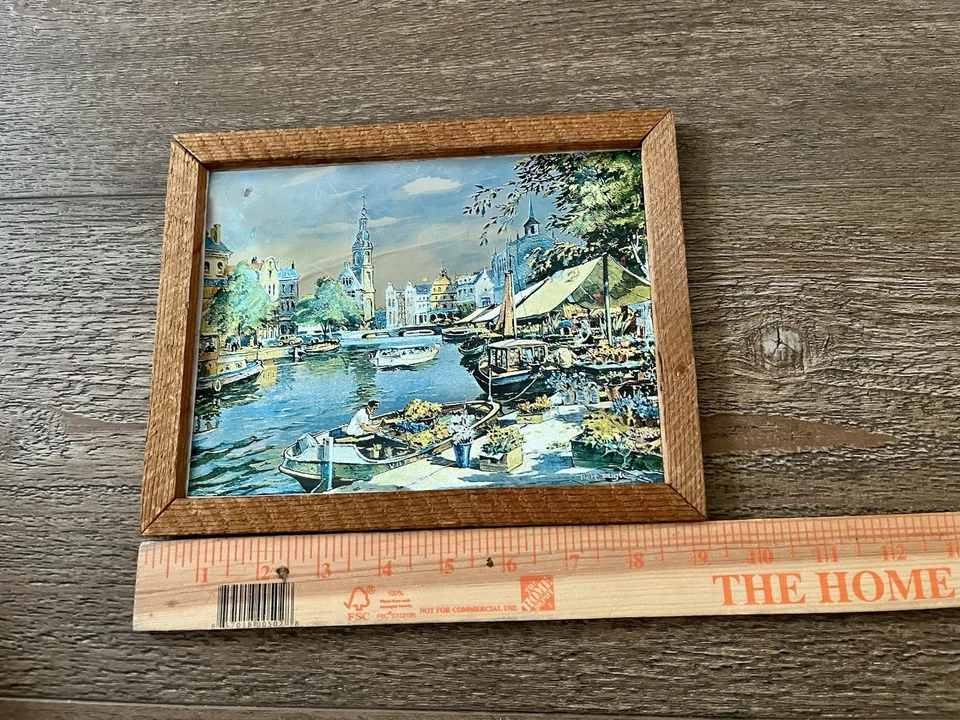 Vintage Oil Painting On Foil Picture Of The Mini Tower  UK By Bert Pugh - Image 2 of 4