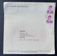 Indonesia 1990 - Cubierta XXL usada para Skanderborg Dinamarca