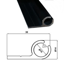 (8€/m) Kederschiene 2 m Alu SCHWARZ eloxiert C35 14x30mm Zeltkeder 45°