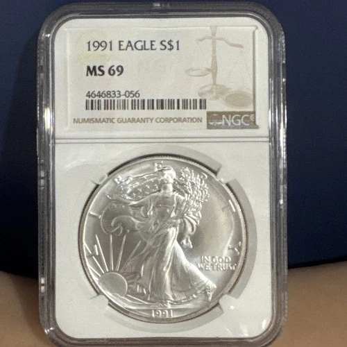 1991 United States Silver $1 Eagle MS69 NGC