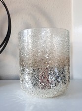 Windlicht Teelichthalter goldfarbig-transparent Glas rund groß