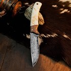 9.0" EDC Hunting Damascus Knife Handmade Full Tang Hybrid Handle Leather Sheath — photo 4