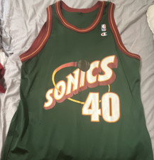 Champion Seattle Supersonics Shawn Kemp #40 NBA Basketball Jersey Green