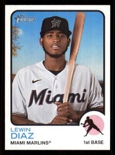 2022 Topps Heritage SP Short Print #723 Lewin Diaz Miami Marlins
