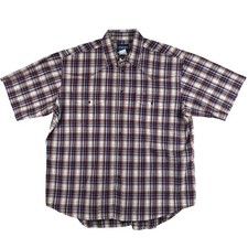Wrangler Shirt Mens XL Multicolor Plaid Short Sleeve Western Pearl Snap Casual