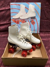 Vintage Roller Derby Women's White Skates Urethane Wheels Size 5 Model 982 LOOK 