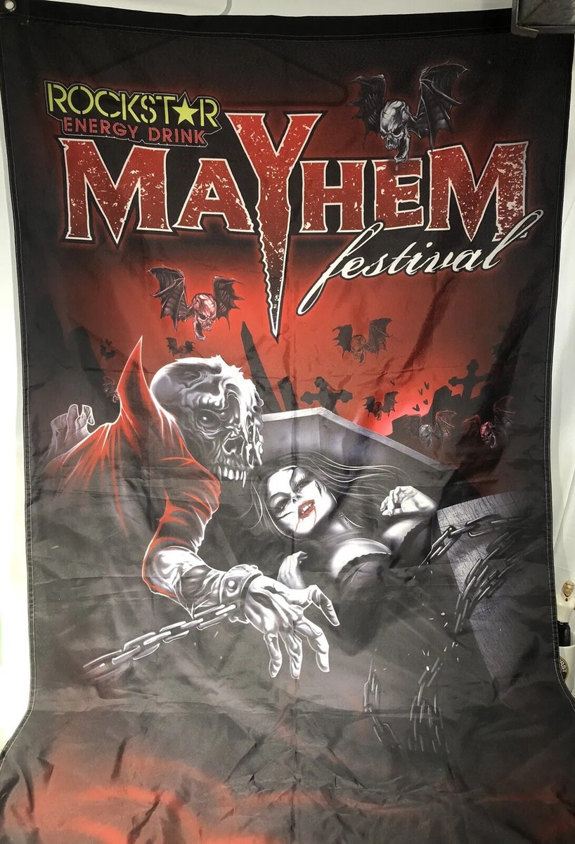 Rockstr Energy Drink Mayhem Festival Promo Flag 34”x58” Monsters